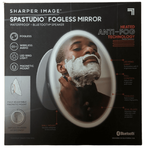Sharper Image LED Fogless Shower Mirror and Bluetooth Speaker