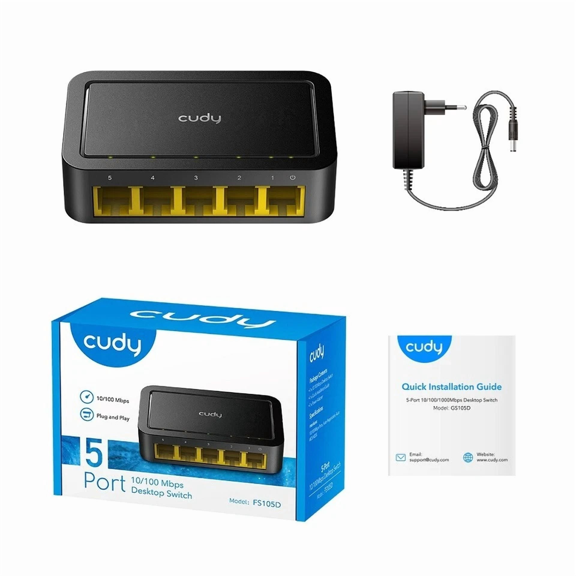 CRESTIN- Cudy Fs105D | 5-Port 10/100Mbps Fast Ethernet Unmanaged Desktop Switch