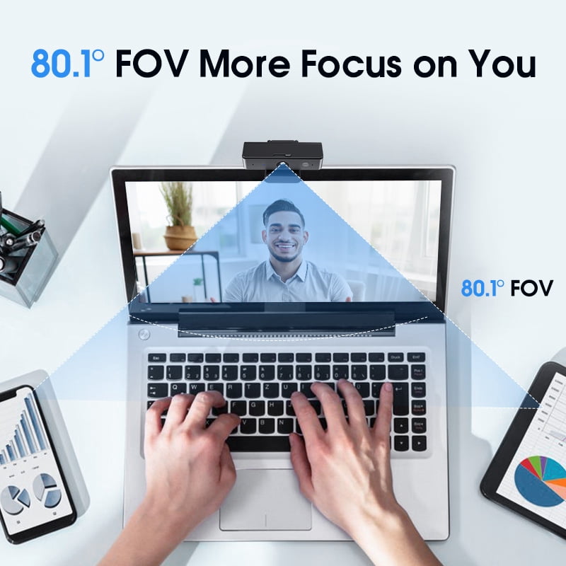4K Ultra HD USB Webcam, 90FPS High Frame Rate Auto Focus Camera with Dual Mic Noise Reduction for Video Conference Live Streaming