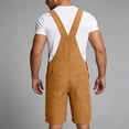 thumbnail image 6 of Afuyipoi Men's Washed Denim Overalls Shorts, with Chest Pocket Workwear Bib Shorts with Adjustable Straps Coffee 2XL, 6 of 9