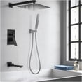 thumbnail image 4 of JERFIT 12 Inch Matte Black Shower System with Rain Shower Head & Handheld Spray, Pressure Balance Valve, Wall Mounted Bathroom Faucet Set in Modern Finish, 4 of 8