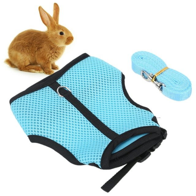 Bunny Harness and Leash Set, Rabbit Chest Harness Pet Leash Harness Set Rabbits Vest Harness Mesh Pet Leash for Hamster Rabbit Guinea Pig Squirrel Small Animals