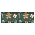 thumbnail image 6 of Yayeee Kitchen Valance Rod Pocket 54" x 18" Living Room Window Curtain, Green Christmas Gingerbread, 6 of 6