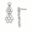 thumbnail image 1 of Silver-tone White Crystal Flower Post Dangle Earrings BF2423, 1 of 1