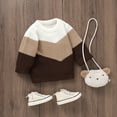 thumbnail image 3 of Okbabeha Toddler Baby Sweater Boy Girl Knit Fall Sweaters Pullover Block Color Crewneck Sweatshirt Warm Winter Clothes, 3 of 7
