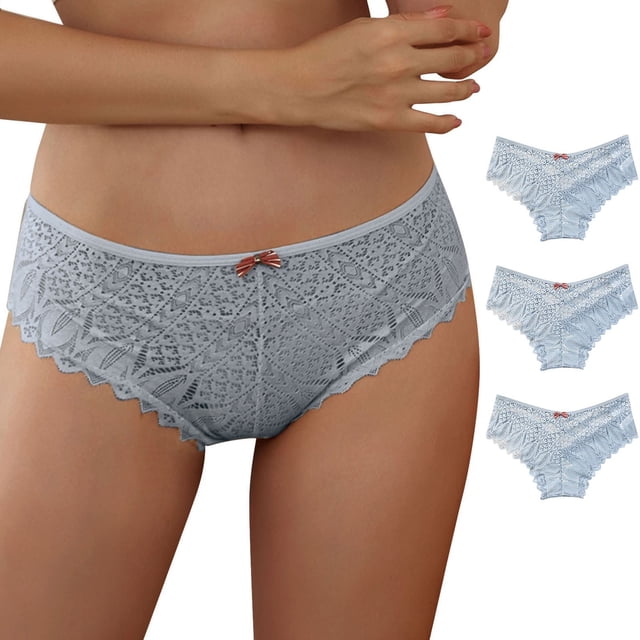 Gibobby Verano calzoncillos adelgazantes Bragas para mujer, encaje de ganchillo, bragas con cordones, ropa interior calada Sexy(Azul, XXL)