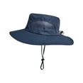 thumbnail image 2 of Under $1 PEONAVET Wide Brim Boonie hat,Sun Protection Fishing Hat,Summer Sun Hat for Outdoor Fishing, Beach & Hiking, Paddling, Rowing, Kayaking（Navy）, 2 of 8