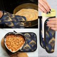 thumbnail image 5 of Yayeee Oven Mitts and Pot Holder Set of 2 Heat Resistant Kitchen Gloves Baking Hot Pad, Blue Peacock Feathers Pattern, 5 of 5