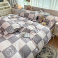 thumbnail image 1 of Estética gris Juego de cama a cuadros, 1 of 2