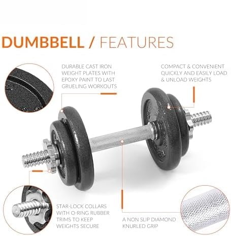 Adjustable Dumbbell Weight Set | Multiple Options Black, 40 LB w/Case, Pair