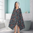 thumbnail image 6 of Dark Blue Bigfoot and Tree Pattern Hooded Bath Towel，60"x35" for Ages 3 To 12 Kids, Quick Dry Lightweight Soft Microfiber Hood Beach Towel Cover Up for Kids, 6 of 7