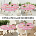 thumbnail image 7 of Pink Tie Dye Pattern Round Fitted Tablecloth with Elastic Edge,Dining Table Cover Waterproof,Outdoor Round Tablecloth for Camping,Dining,Indoor and Outdoor, 7 of 7