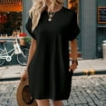 thumbnail image 2 of Womens Summer Dresses Fashion 2025 Short Sleeve Spring Mini Dress Casual Beach Vacation Clothes Dresses Black S, 2 of 4