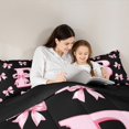 thumbnail image 5 of Castle Fairy Personalized Initial 3pcs King Size Comforter Sets,Dreamy Princess Bedding Comforter Set,Black Pink Super Cozy Bedding Set,Lightweight Kawaii Room Decor,Reversible, 5 of 8