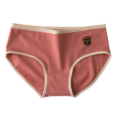 

Women Morandi Color Patchwork Cotton Briefs Underwear Fashion Comfortable Breathable Mid Waist Seamless Panties