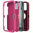 thumbnail image 3 of Étui de Téléphone Robuste 6.1 Pouces Antichoc - Protection à 3 Couches, Durable, Résistante aux Chutes, Compatible avec iPhone 11 - Couleur Rouge, Protection Ultime pour Votre Téléphone, 3 of 5
