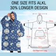 thumbnail image 4 of Oversized Wearable Blanket Hoodie,Baseball Stars Pattern Sherpa Blanket Hoodie with Super Pockets,Super Warm Fuzzy Pullover for Women & Men, 4 of 6