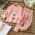 thumbnail image 4 of Girls Pajamas Autumn Kids Underwear Long Sleeve Cute Sheep Print Warm Tops Pants Pajamas Set Baby Girl Outfits Pink 5 Years-6 Years, 4 of 5