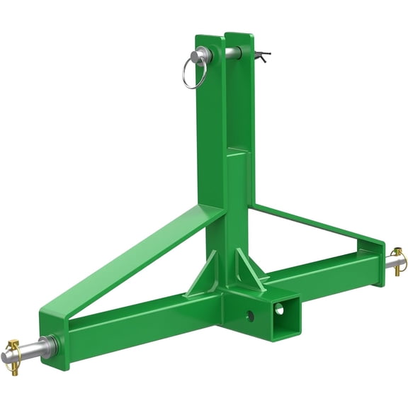 3 Point Trailer Hitch with 2 In Receiver Category 1 Quick Hitch Drawbar Adapter 3000 lbs Capacity Green