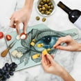 thumbnail image 4 of Eye Cutting Board, Abstract Human Eye with Butterfly Eyelashes Painting Style Dreamy Female Look, Tempered Glass Cutting and Serving Board, Wine Bottle Shape, Black White Blue, by Ambesonne, 4 of 5