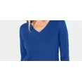 thumbnail image 2 of Karen Scott Women's V Neck Sweater Navy Size Medium, 2 of 3