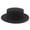 Black, variant on Unisex Men Women Wide Brim Woolen Pork Pie Hat Round Flat Top Cap
