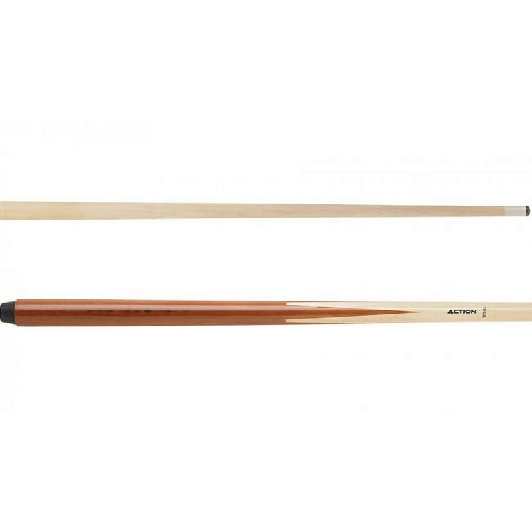 Action One Piece 48-Inch Short House Pool Cue Stick - 18 Oz With Pro Taper & Fiber Ferrule