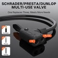 thumbnail image 3 of 361° Portable Bike Floor Pump, Orange 100PSI High Pressure Bicycle Air Pump with Schrader Presta Dunlop Multi-Use Universal Valve, Compact Steel Tube Pump with Free Needle for Bikes, Cars, Balls, 3 of 6