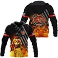thumbnail image 2 of Personalized Firefighter Hoodie Zip Custom Name Fire Man Firefighter Gift Sweatshirt 3D Unisex Shirt for Men Women (ZipHoodie, L), 2 of 6