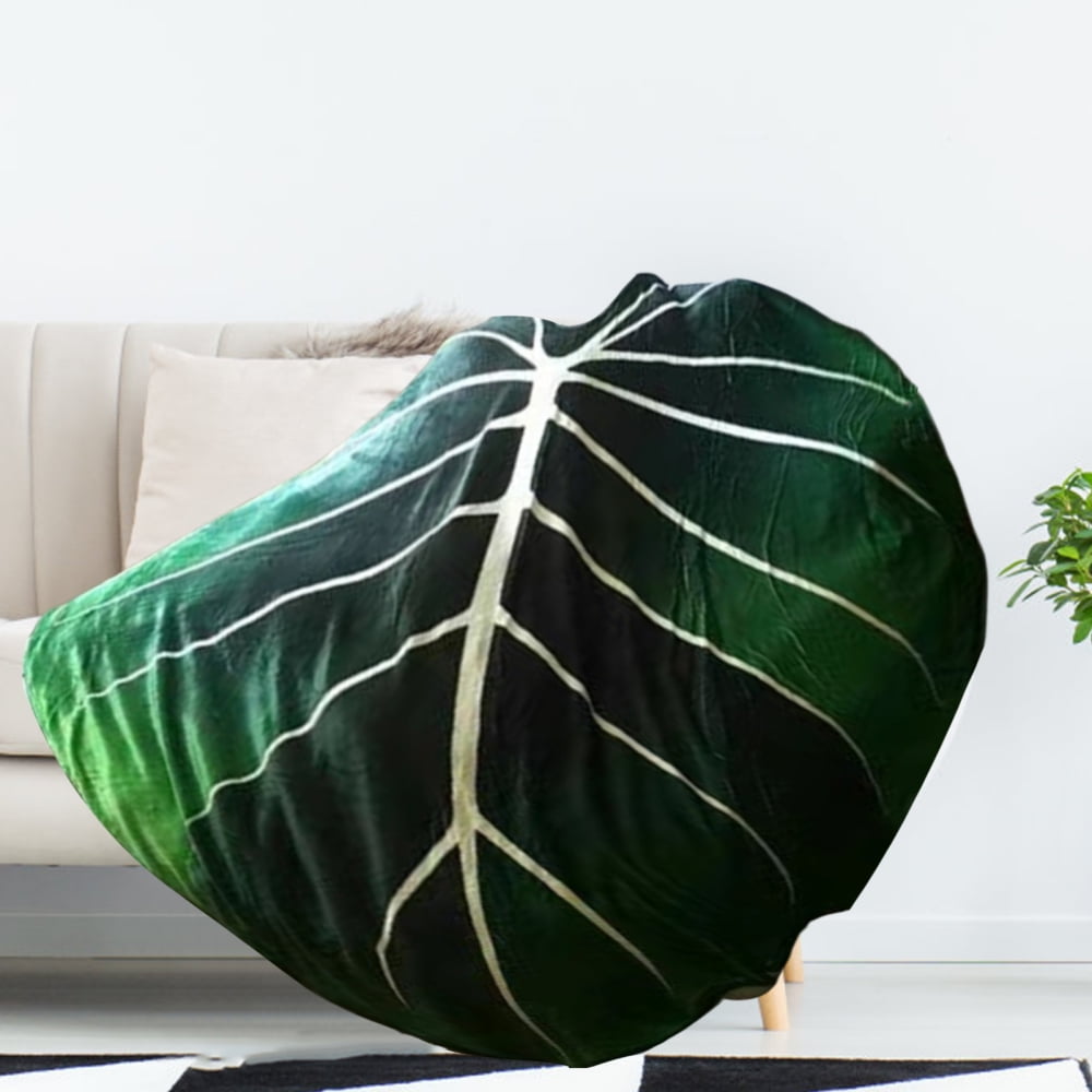 Leaf Blanket Realistic Large Green Leaf Blanket for Kids Decorative