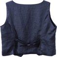 thumbnail image 3 of CHOK Womens Pure Linen Sleeveless Button Down V Neck Crop Top Summer Vest Waistcoat, 3 of 6