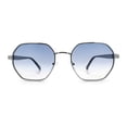 thumbnail image 5 of Luxury Gangster Octagonal Retro Refined Gentlemans Metal Rim Sunglasses Silver - Blue Clear, 5 of 8