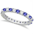 thumbnail image 3 of Tanzanite Topaz Eternity Stackable Ring Band Wedding Engagement 925 Sterling Silver Gemstone Jewelry For Women Gift, 3 of 5