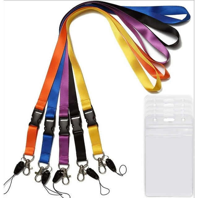 Paquete de 5 cordones para cuello de oficina con hebilla desmontable reforzada modelo Ho