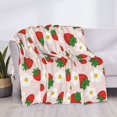 thumbnail image 3 of Fotbe Strawberry Floral Manta de Franela con Estampado, Manta Ultrasuave para Cama, Sofá, Auto, Hipoalergénica y Antibolitas-50"x40", 3 of 6