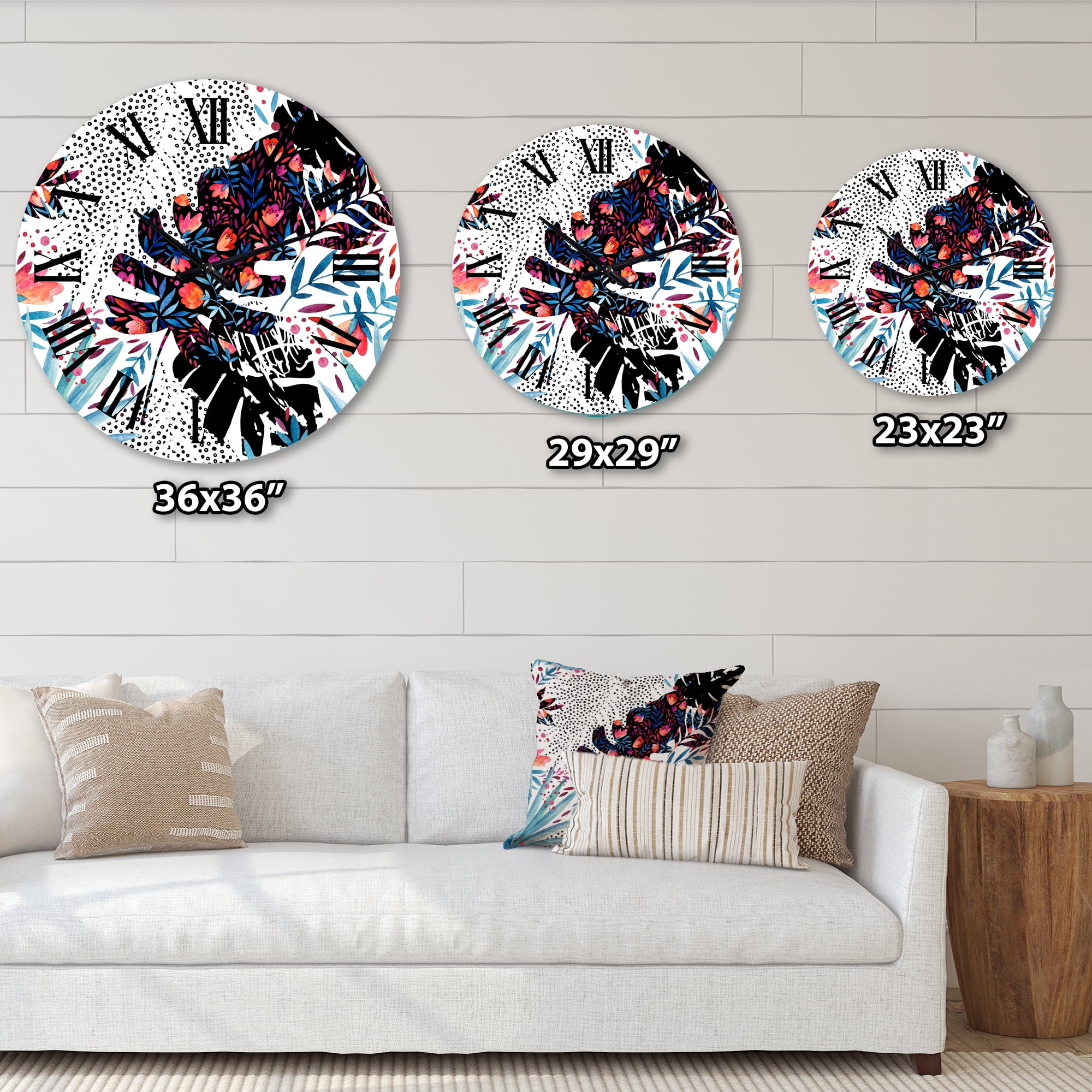 Designart 1 in Quartz Tropical Wall Clock