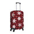 thumbnail image 3 of Qekee Snowflakes On A Buffalo Plaid Christmas Elastic Luggage Cover, Double-sided Print, Invisible Zipper, for Travel, Business, Daily - X-Large, 3 of 9
