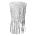thumbnail image 4 of Western Sequin Fringe Vest for Women Sparkly Shiny Glitter Open Front Tops Cowgirl Disco Shirt Tassel Cardigan Vest Summer Silver L, 4 of 5