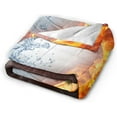 thumbnail image 2 of American Football Ball in Fire and Water Throw Blanket Ultra Soft Warm All Season Decorative Fleece Blankets for Bed Chair Car Sofa Couch Bedroom 50"X40", 2 of 5