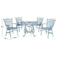 thumbnail image 4 of SAFAVIEH Thessaly Outdoor Patio 5 Piece Dining Set, Antique Blue, 4 of 8