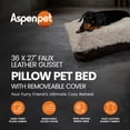 thumbnail image 2 of Open Box Aspen Pet 36x27" Faux Leather Gusset Pillow Pet Bed Removeable Cover, 2 of 8