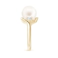 thumbnail image 3 of Angara Classic Freshwater Cultured Pearl Bypass Ring in 14K Yellow Gold for Women | June Birthstone Jewelry for Her, 3 of 8