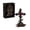 Gothic Black Cross Book, variant on 376 Pcs Gothic Hourglass Skeleton Hands Building Blocks Set, Dark Rose Sandglass Model, Spooky Dark Romance Desktop Decor Gift for Adults
