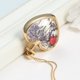 thumbnail image 3 of Heart Shape Floating Locket Dried Flower Plant Chain Necklace Hugo Collar del Locket, 3 of 4