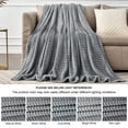 thumbnail image 6 of BEDELITE Fleece Blanket King Size 3D Ribbed Jacquard Cozy, Fluffy, Plush Lightweight Throw Blankets for Couch, Bed, Sofa(Grey, 108x90 inches), 6 of 8