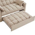 thumbnail image 6 of 3 in 1 Convertible Sleeper Sofa Bed, 53" Modern Convertible Sofa Bed with 2 Detachable Arm Pockets,Velvet Pull Out Couch with Pull Out Bed for Living Room Furniture,Taupe, 6 of 7