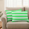 thumbnail image 3 of Outdoor Waterproof Pillow Covers Classic Green Striped Decorative Throw Pillow Protectors,Pillowcase Cushion Cases for Patio Sofa Garden Couch,20x12in,Pack of 2, 3 of 9