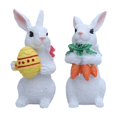 thumbnail image 4 of 2 piezas de estatua de conejo de Pascua, figura de animal, decoración de mesa, resina de para sala de estar, oficina, festival, regalo, 4 of 9