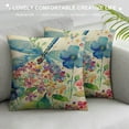 thumbnail image 3 of Chilfamy  Vintage Floral Birds Throw Pillow Covers Outdoor Home Decor Garden Hydrangea Rose Flowers Retro Style Dragonflies Pillow Cushion Case Cover for Sofa Bed 18x18in, 3 of 5