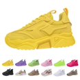 thumbnail image 2 of XIMIN Women's Chunky Platform Sneakers Colorblock Stylish Cute Chunky Dad Shoes Slip On Breathable Running Shoes Lightweight Glitter Rhinestone Walking Shoes, 2 of 8
